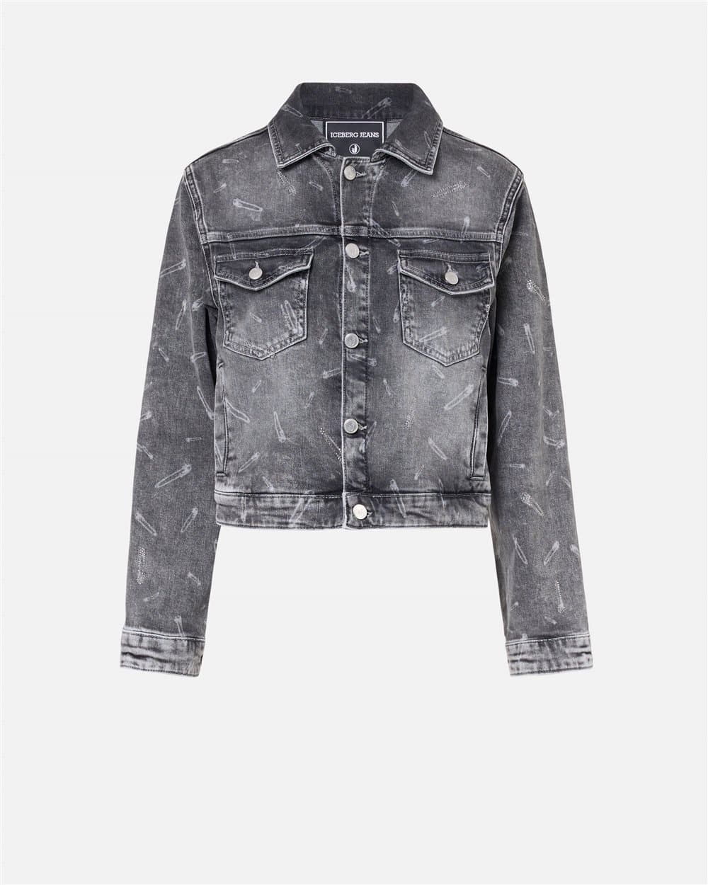 Grey Denim Jacket in Biodegradable Cotton