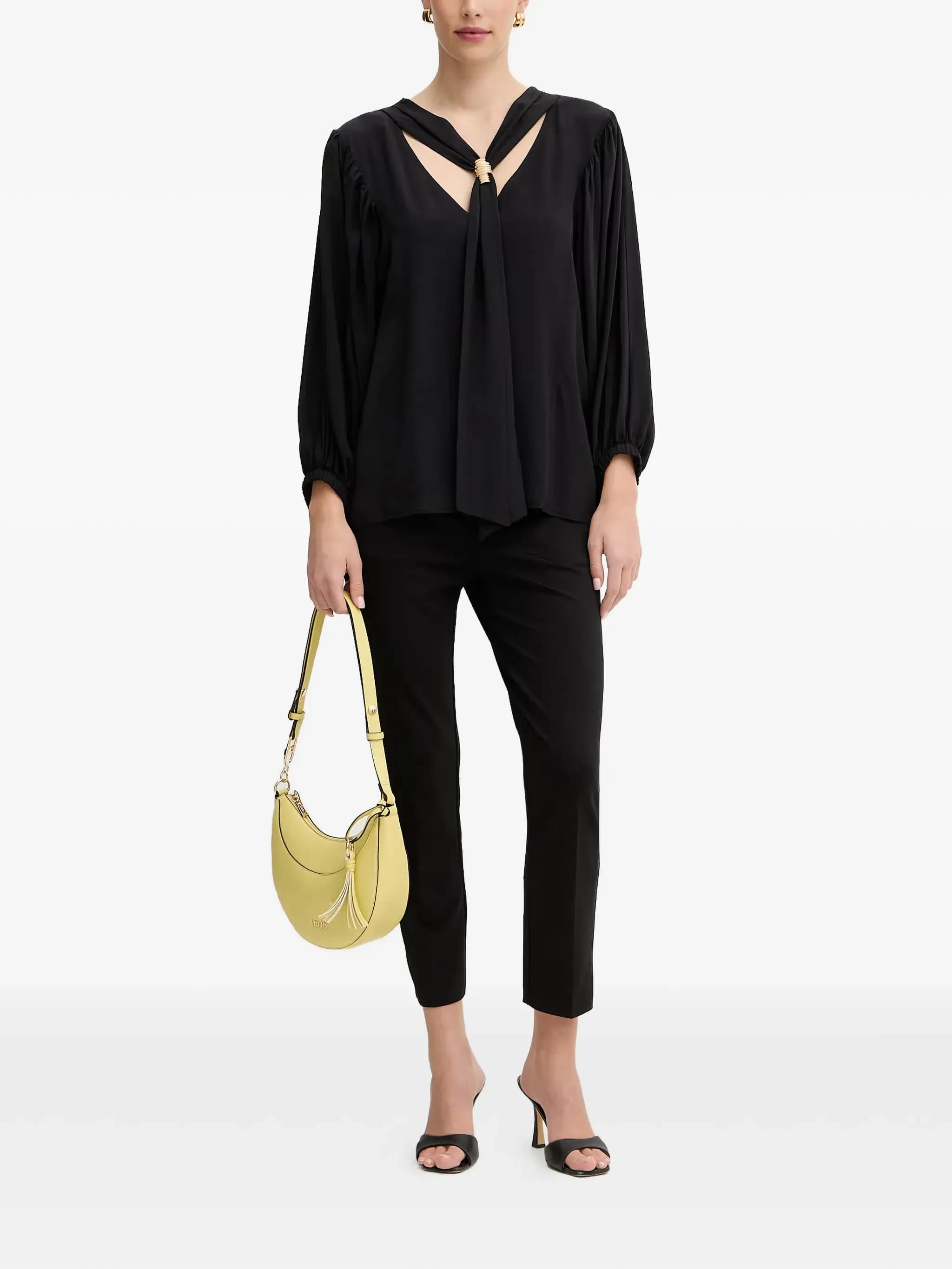 Gathered-sleeve blouse