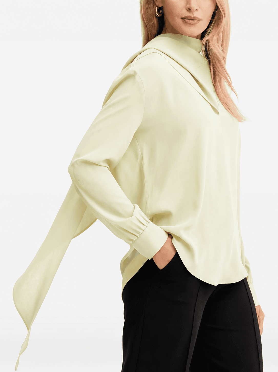 Silk acetate scarf shirt